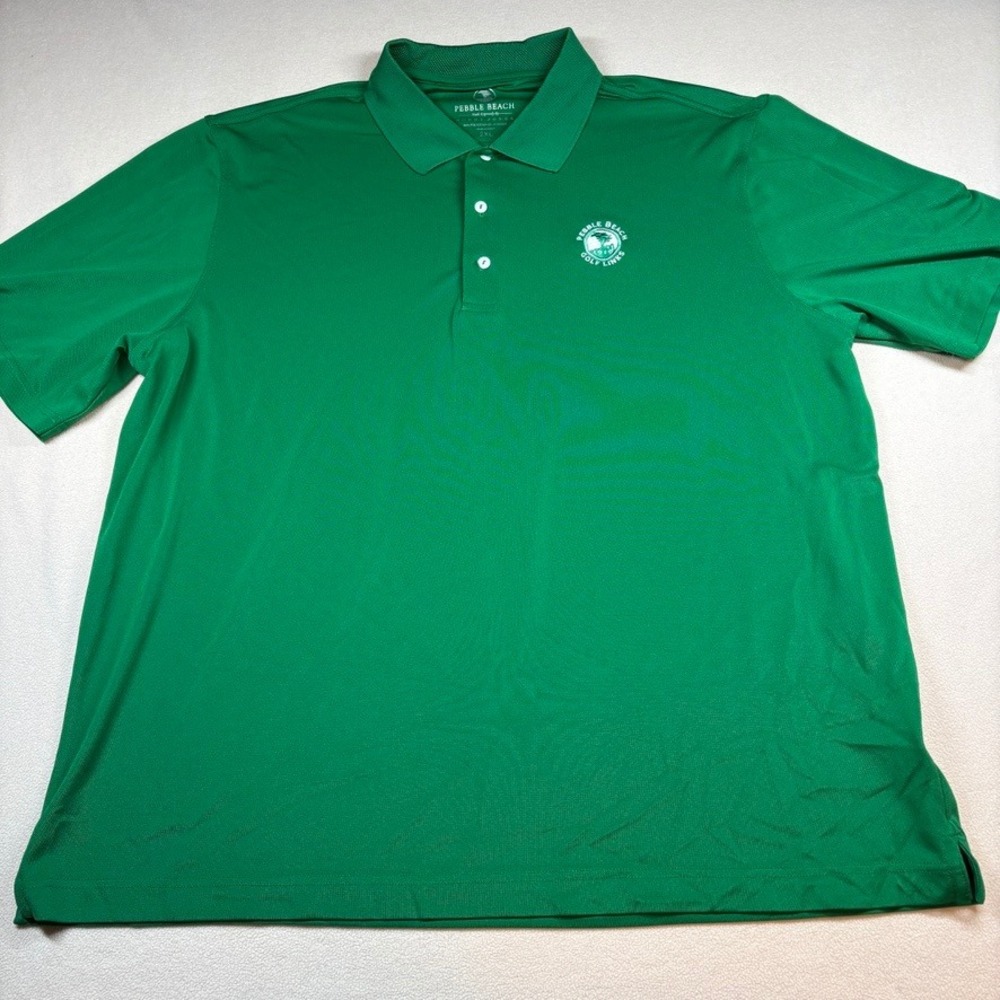 Pebble Beach Bobby Jones Mens 2XL Green Golf Polo Shirt Short Sleeve FLAW